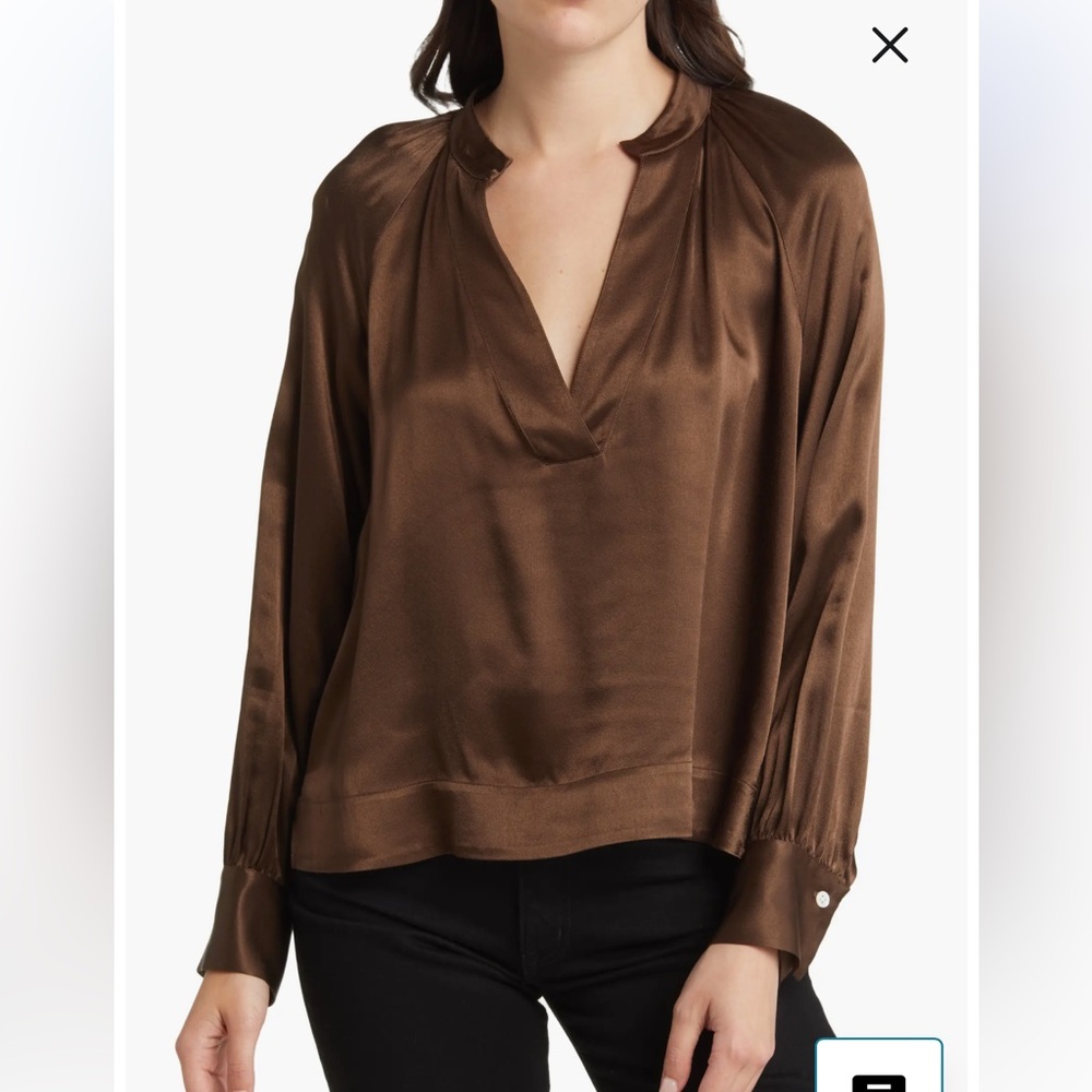 NWOT Rails Silky Moss Brown Blouse